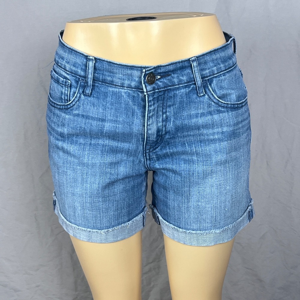 Old Navy The Sweetheart Denim Shorts Womens 6 Medium Wash Cuffed Raw Hem Y2K